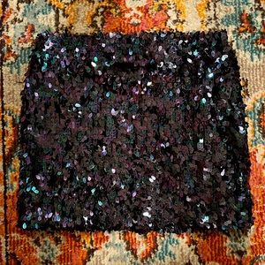 Purple & blue sequin mini skirt